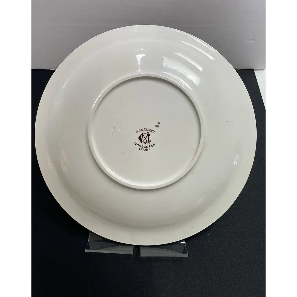 Antique 1880s French Terre de Fer Porcelain No. 2 Signed & Marked Plate See Desc